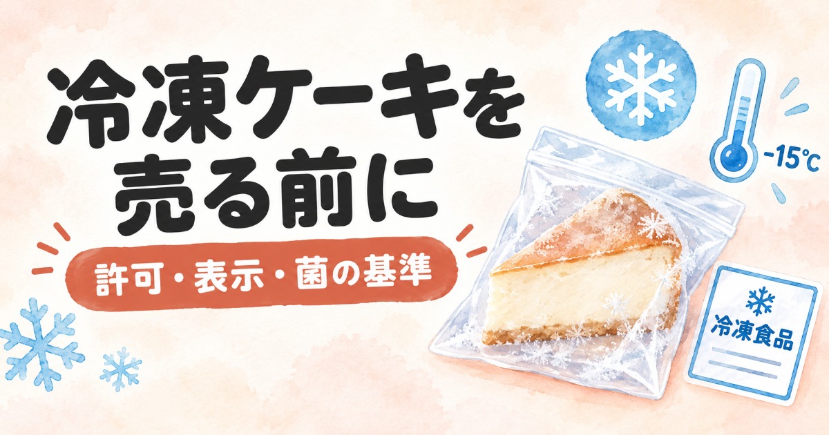 冷凍ケーキを売る前に 許可・表示・菌の基準